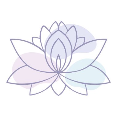 Lotus, Kutsal Ayurveda sembolü, uyum, denge, evren. Dövme et tasarımı, yoga işareti. Boho baskısı, poster, tişört tekstili. Stres önleyici kitap. İzole vektör illüstrasyonu