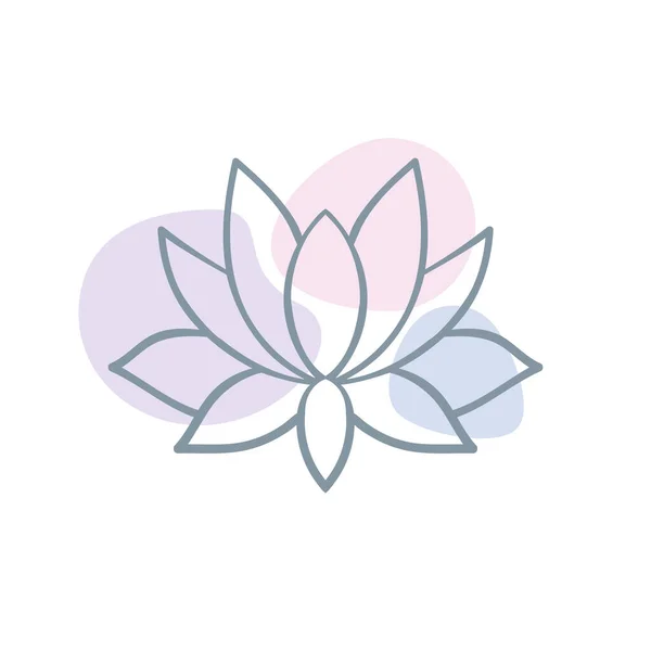 Lotus Symbole Sacré Ayurveda Harmonie Équilibre Univers Conception Chair Tatouage — Image vectorielle