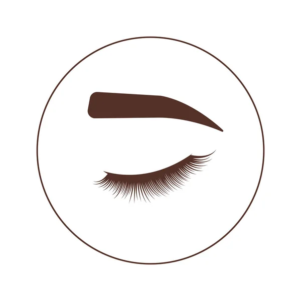 Oční Čelo Řasy Symbol Kosmetický Salon Ikona Řasa Brow Rozšíření — Stockový vektor