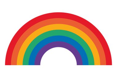 Gökkuşağı çizgileri. Gökkuşağı düz ikonu. Vektör çizimi. Lgbt sembolü, imzala. Gurur tasarımı