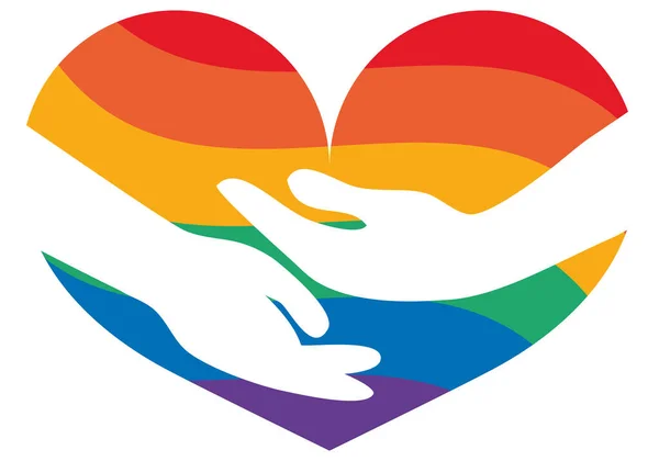 Abstrakcyjne Tęczowe Serce Tęczowa Koncepcja Miłości Prawa Człowieka Tolerancja Miesiąc — Wektor stockowy