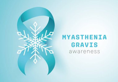 Myasthenia Gravis Farkındalık Ayı. Kar tanesi ve kurdele.