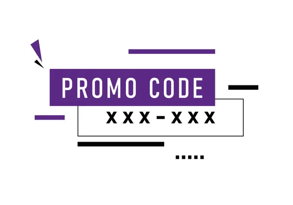 Promo Code Gutscheincode Etikettendesign Geometrisches Flachbanner Rabatt Auf Das Banner — Stockvektor