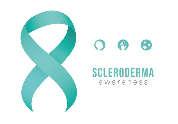 Scleroderma Tudatosító Szalag Nemzeti Scleroderma Tudatosság Hónap Egészségtudatosság Banner Poszter — Stock Vector