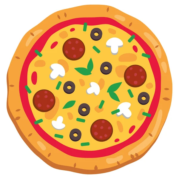 Talyan Pizza Tasarımı Vektör Çizimi Talyan Yemeği — Stok Vektör