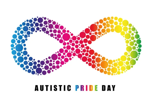День Аутистической Гордости Цветной Знак Бесконечности — стоковый вектор