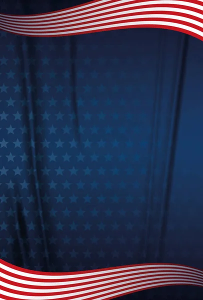 青いアメリカの背景に星と赤と白のストライプ 記念の日 退役軍人の日 マーティン ルーサー キング デーとコロンバスの日 独立記念日のための愛国的背景 — ストックベクタ