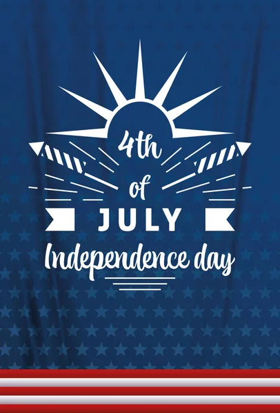 蓝色的美国背景 星条旗红白相间 独立日的爱国背景 美国国定假日7月4日 — 图库矢量图片