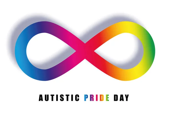 Autistic Pride Day Colorful Rainbow Infinity — Stock Vector