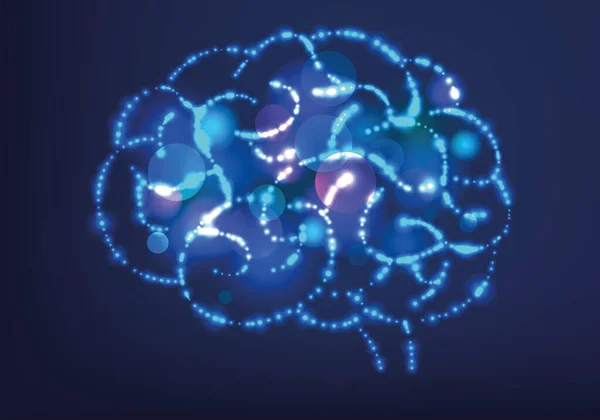 Die Menschliche Gehirnaktivität Künstliche Intelligenz Kommunikation Psychologie Technologie Web Hintergrund — Stockvektor