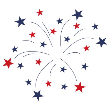 Vatansever Havai fişekler 4 Temmuz Kırmızı Yıldızlar 4 Temmuz Havai fişekleri