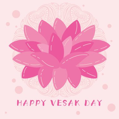 Buddha Purnima ya da Vesak geçmişi. Vektör Lotus Çiçeği. Gemi tasarımı tebrik kartı. Bayram indirimi için nilüfer ikonu. Hint Vesak tatil geçmişi. Nilüfer çiçeği tasarımı