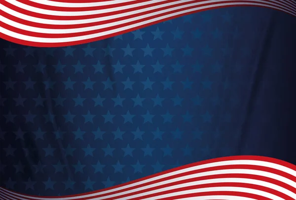 青いアメリカの背景に星と赤と白のストライプ 記念の日 退役軍人の日 マーティン ルーサー キング デーとコロンバスの日 独立記念日のための愛国的背景 — ストックベクタ