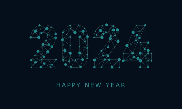 2024 New Year Text Design Modern Numbers Graphic Background Communication — стоковый вектор