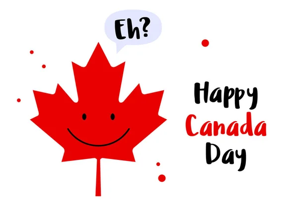Buon Canada Day Foglia Acero Canadese Dire — Vettoriale Stock
