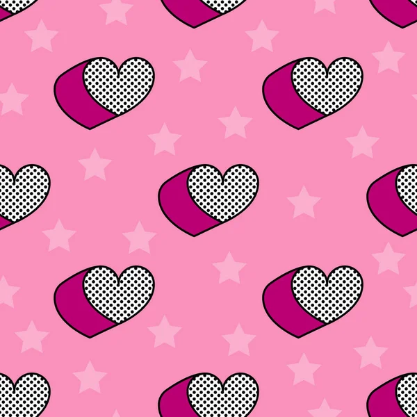Nahtloses Muster Abstrakter Pinkfarbener Hintergrund Mit Herzen Abstrakter Pinkfarbener Hintergrund — Stockvektor
