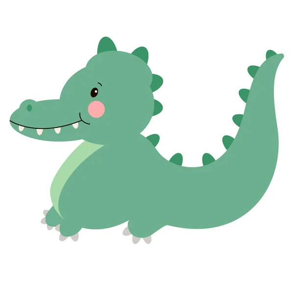 Mignon Crocodile Alligator Croc Illustration Vectorielle Animale Sauvage — Image vectorielle