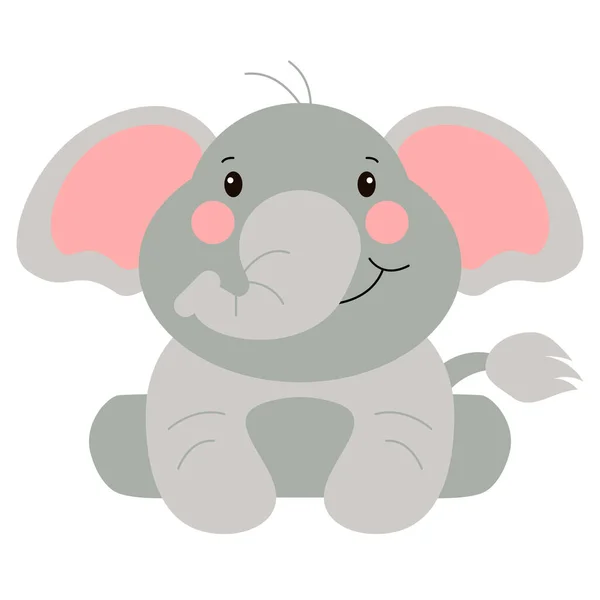 Lindo Elefante Ilustración Del Vector Animal Salvaje — Vector de stock