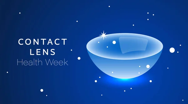 Neem Contact Met Lens Health Week Gezonde Contactlenzen Slijtage Verzorging — Stockvector