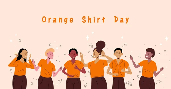 Tag Des Orangefarbenen Hemdes Ehren Der Kanadischen Ureinwohner Gegen Alle — Stockvektor