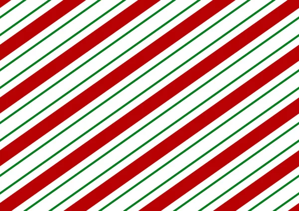 Cane Godis Diagonala Ränder Röd Grön Vit Mönster Jul Bakgrund — Stock vektor