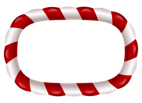 クリスマスの背景 ケーンのキャンディーの斜めのストライプ赤い白いパターンのクリスマスの背景 赤と白のマシュマロキャンディフレーム — ストックベクタ