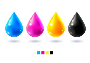 CMYK renk modeli bırakır. Baskı öncesi sağlama kavramı. Yazıcı Mürekkep ve toner, tipo yazıcılar sağlayıcı. Baskı tutmak!