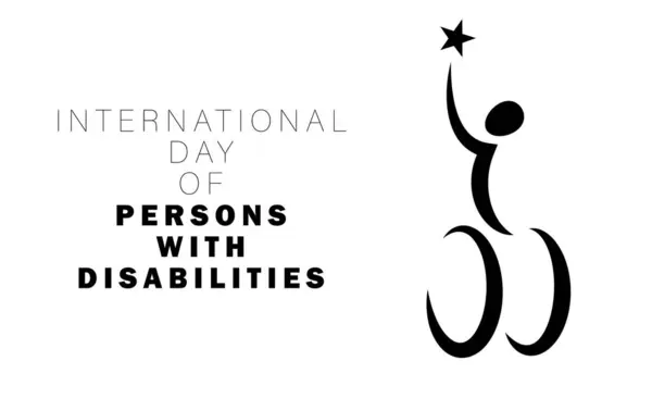 Международный День Лиц Ограниченными Возможностями Поддержка Инвалидов Человек Сидящий Инвалидном — стоковый вектор