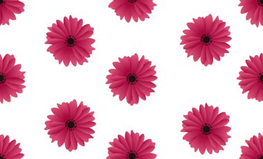 Çiçeklerle kusursuz desen. Vektör çizimi. Pembe çiçekler