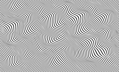 Kusursuz siyah-beyaz, minimum geometrik model vektör arka planı. Siyah beyaz arka plan. Optik yanılsama. Tasarımınız için soyut geometrik vektör çizimi