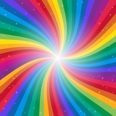 Renkli gökkuşağı tasarım vektör çizimi. Parlak renk tasarımı arka planı. Gökkuşağı sanatı. Renkli gökkuşağı vektör alanı. Renkli çizgileri olan parlak tasarım