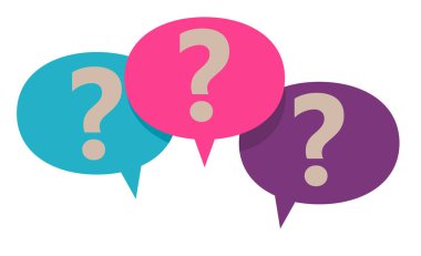 Düz biçimli soru işareti simgesi. Faq vektör çizimi. İş sözleşmesi imzalamak için yardım iste. Soru baloncukları. Kalite tasarım elemanı. Yardım konuşması. Konuşma balonu vektör çizimi tartışması