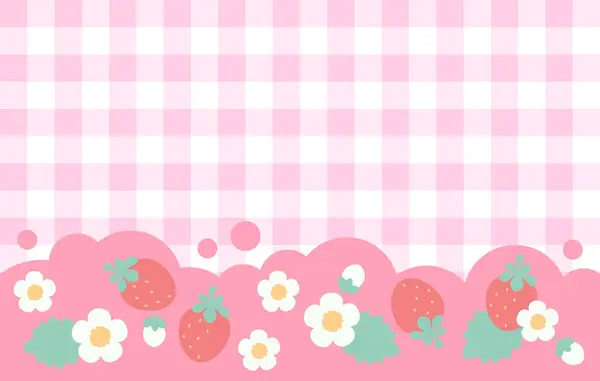 Bakgrunn Med Jordbær Jordbær Kjærlighet Bakgrunn Med Bær Blomst Blad – stockvektor