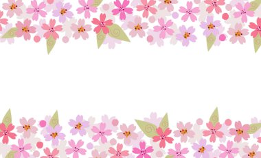 Japon pembe kiraz çiçekleri. Vintage vektör illüstrasyon arka planı