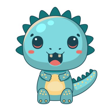 Dino vektör çizimi. Şirin dinozor. Vektör illüstrasyonu