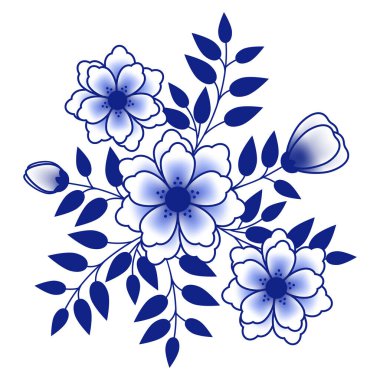 Gzhel, çiçekli Delft Blue Seramic, Modern Dutch Design, El Sanatı, Eşsiz Ev Dekorasyonu, Geleneksel Cazibe. Çin mavi ve beyaz çiçekleri