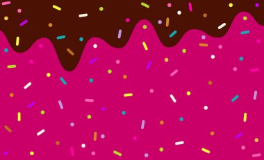 Pembe soyut arka plan. Dekorasyon pankartı, Lol 'un sürpriz bebek stili. Davet kartı şablonu. Renkli konfeti serpiştirme desenli duvar kağıdı arka planı. Renkli konfeti serpintisi