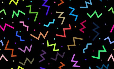 Basit çocuksu el, kusursuz desen çizilmiş. Rastgele renkli karalamalar, girdaplar, demetler ve noktalar. Karalama biçiminde eğlenceli ve soyut arkaplan