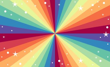 Renkli gökkuşağı tasarım vektör çizimi. Parlak renk tasarımı arka planı. Gökkuşağı sanatı. Renkli gökkuşağı vektör alanı. Renkli çizgileri olan parlak tasarım