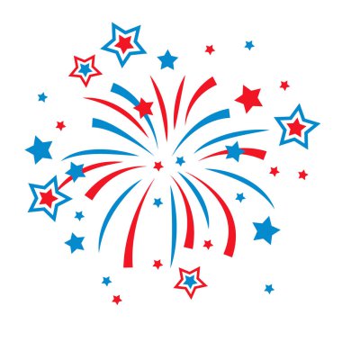 Vatansever Havai fişekler 4 Temmuz Kırmızı Yıldızlar 4 Temmuz Havai fişekleri