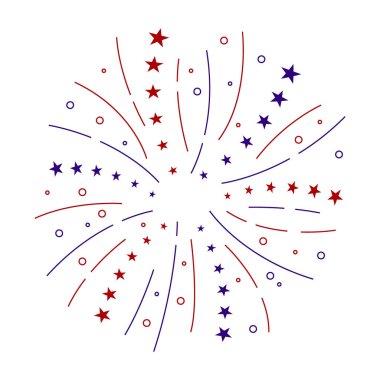 Vatansever Havai fişekler 4 Temmuz Kırmızı Yıldızlar 4 Temmuz Havai fişekleri