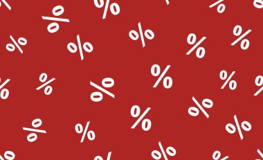 Yüzde yüz şablon geçmişi. Kesintisiz kırmızı ve beyaz desenli. İndirim, satış ve fiyat için arka plan. Duvar kâğıdı, vergi ve teklif. İş ve ticaret için promosyon dokusu