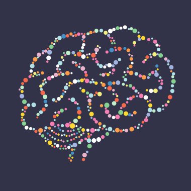 Beyin vektör çizimi. İnsan beyni ikonu. Zihin sembolü