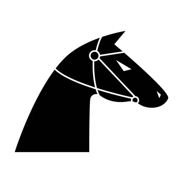 Paardenkop Elegant Paard Koninklijke Hengst Symbool Ontwerp Paardenstallen Teken Embleem Rechtenvrije Stockillustraties