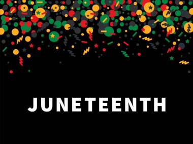 Haziran 'da. Özgürlük ya da Özgürlük Günü. 19 Haziran. Afro-Amerikan tarihi, mirası. Poster, tebrik kartı, afiş, geçmiş. Afrika renkleri siyah, kırmızı, sarı, yeşil