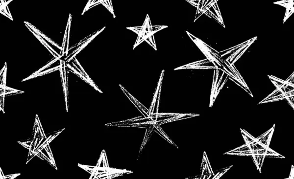 Hand Drawn Seamless Pattern Stars Star Background Design 图库插图