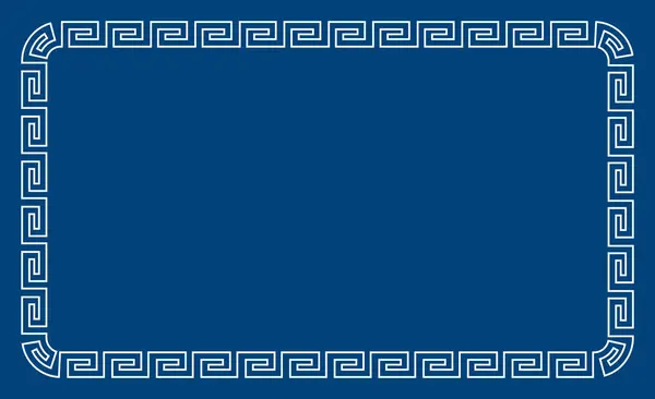 Griekse Luxe Frame Achtergrond Blauwe Achtergrond Een Meander Meandrosis Een Vectorbeelden