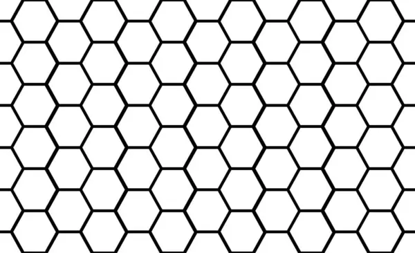 Tekstur Tanpa Cela Dari Sarang Lebah Hexagon Hitam Dan Putih Stok Ilustrasi 