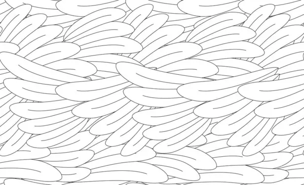 Feather Seamless Pattern Background Endless Black White Texture Vector Background Stock Illustration