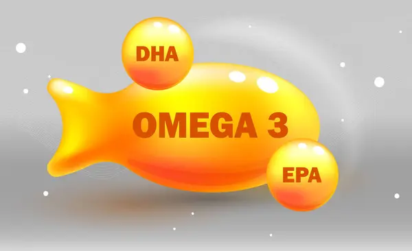 Vitamin Tanda Simbol Omega Minyak Ikan Vektor Ilustrasi Omega Fatty Stok Ilustrasi Bebas Royalti